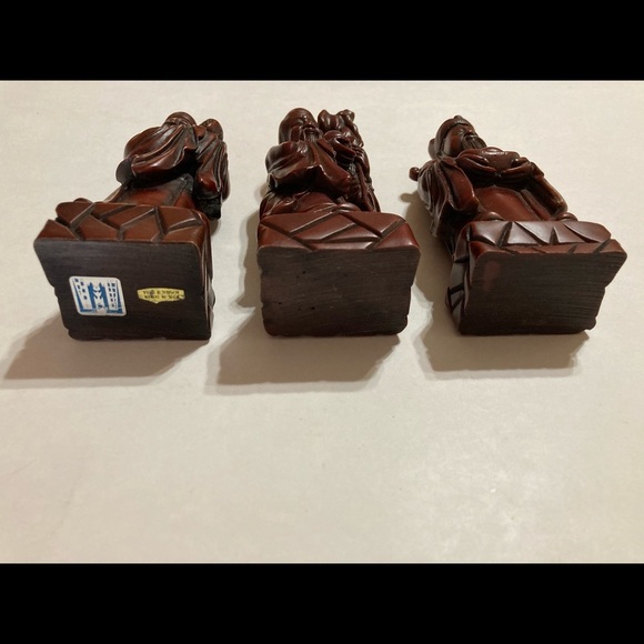 Asian Carved Resin Wise Man (3) VTG - Picture 3 of 5